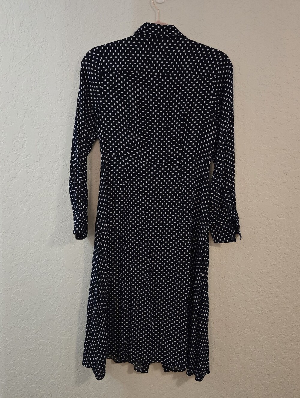 Boden Navy Polka Dot Shirt Dress Size US 4P / UK 8P Long Sleeve Button Front - Picture 5 of 11